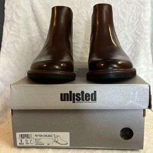 NEW MENS Unlisted by Kenneth Cole Slip Ons Chelsea Boots Brown Size 9 MED